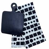 Ebony Wood Cutting Board & Towel Set