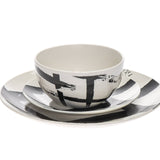 Artistic Monochrome Porcelain Dinnerware Set - 12 Piece